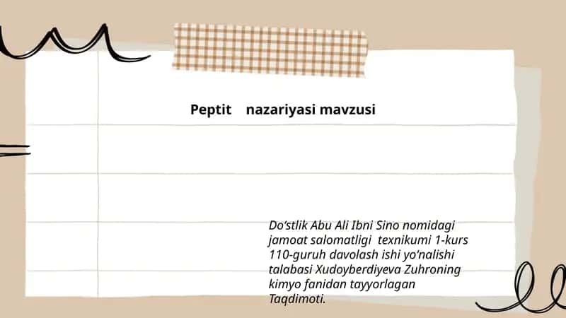 Peptit nazariyasi mavzusi