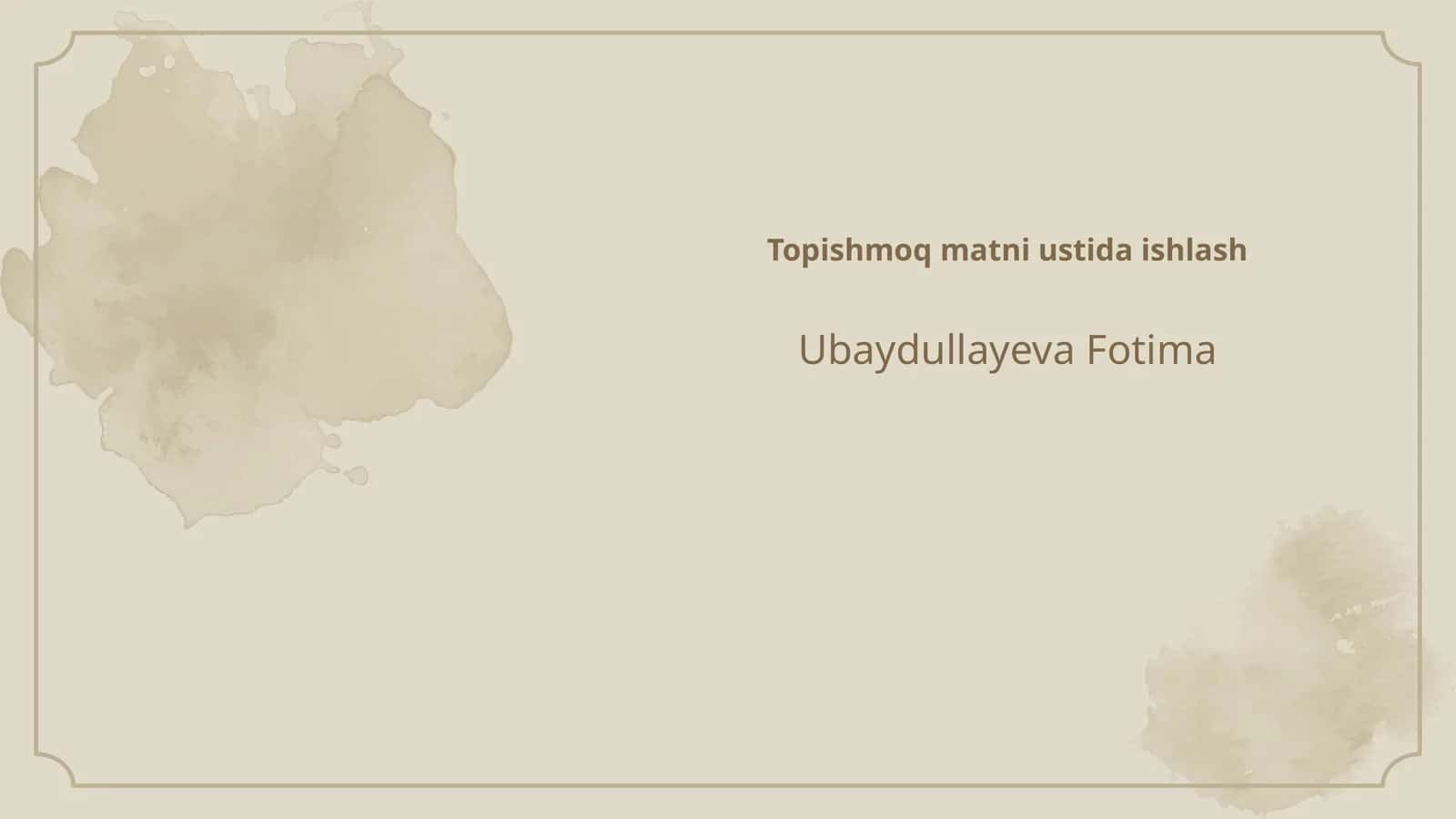 Topishmoq matni ustida ishlash