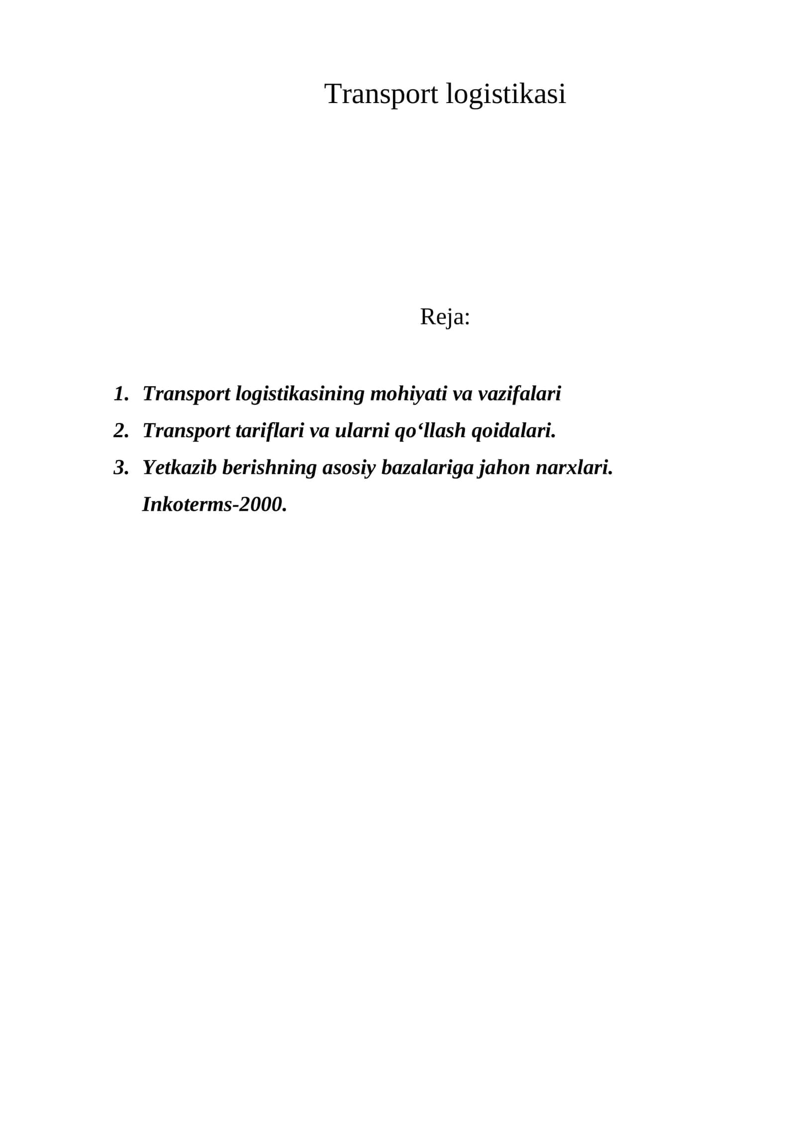Transport logistikasi