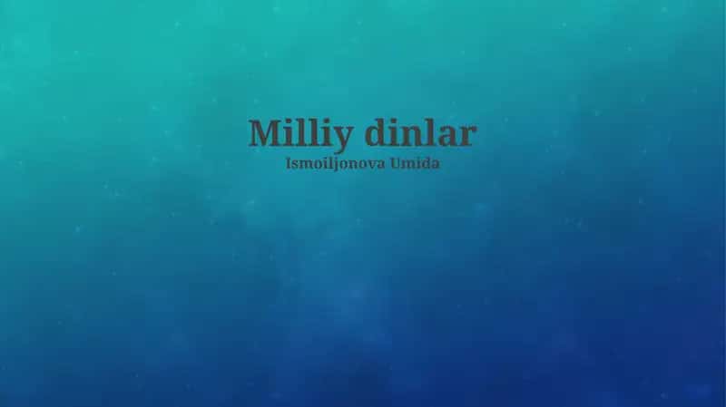 Milliy dinlar
