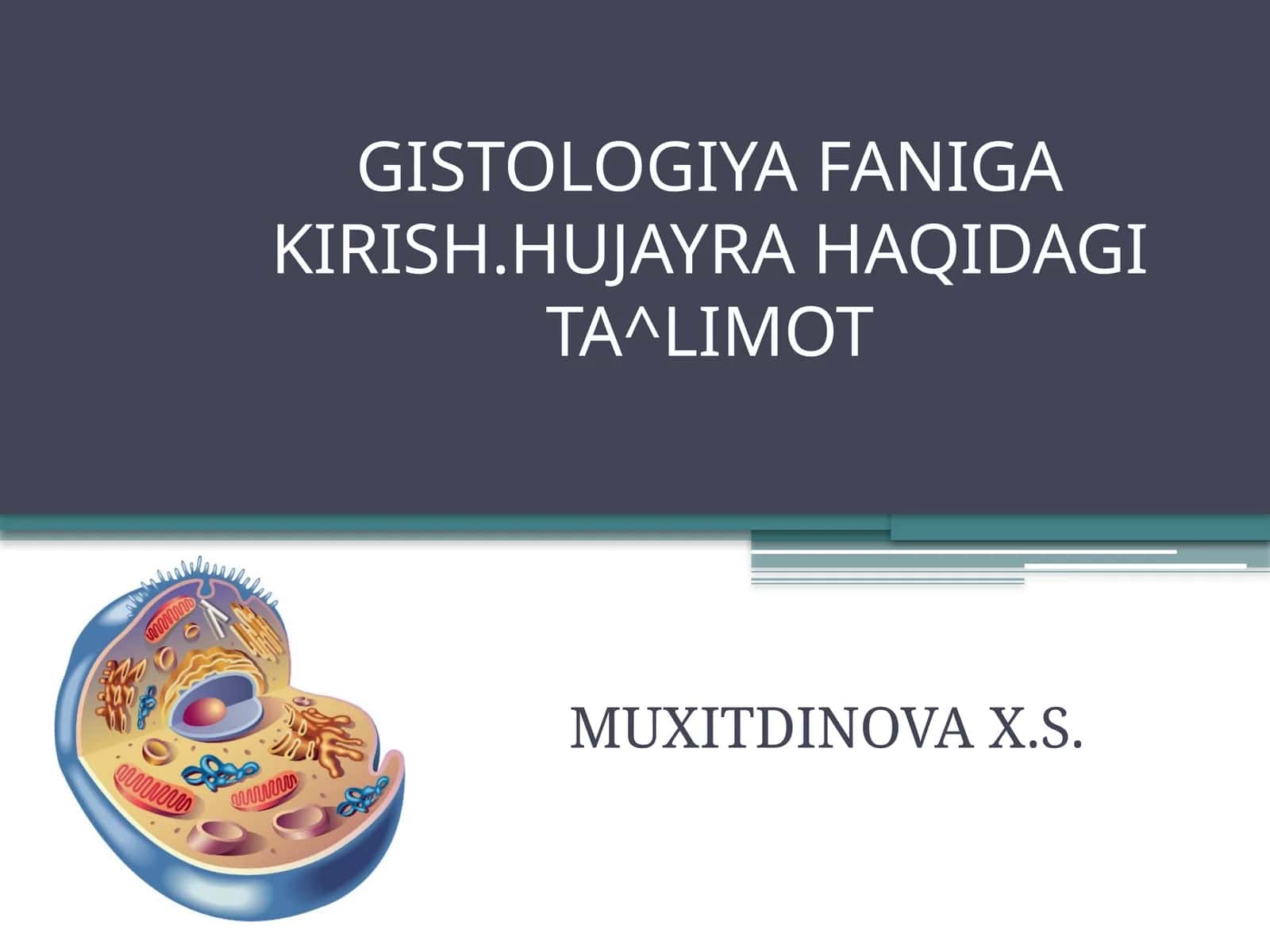 GISTOLOGIYA FANIGA KIRISH.HUJAYRA HAQIDAGI TA^LIMOT