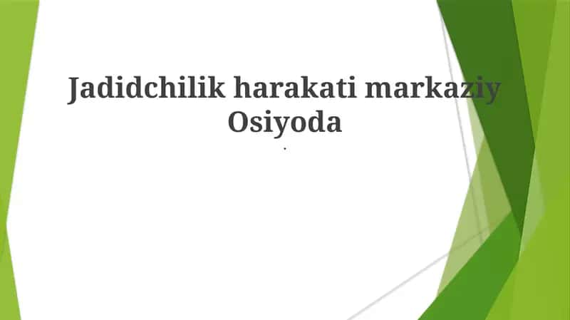 Jadidchilik harakati markaziy Osiyoda