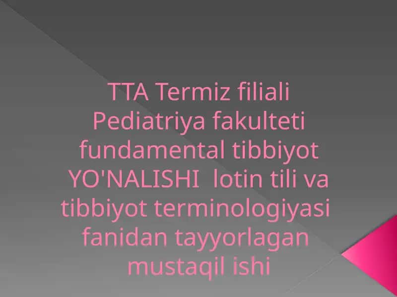 Zamonaviy tibbiyot texnologiyalari. Olmosh(ego-men, pro me –men uchun, per se-toza holda.