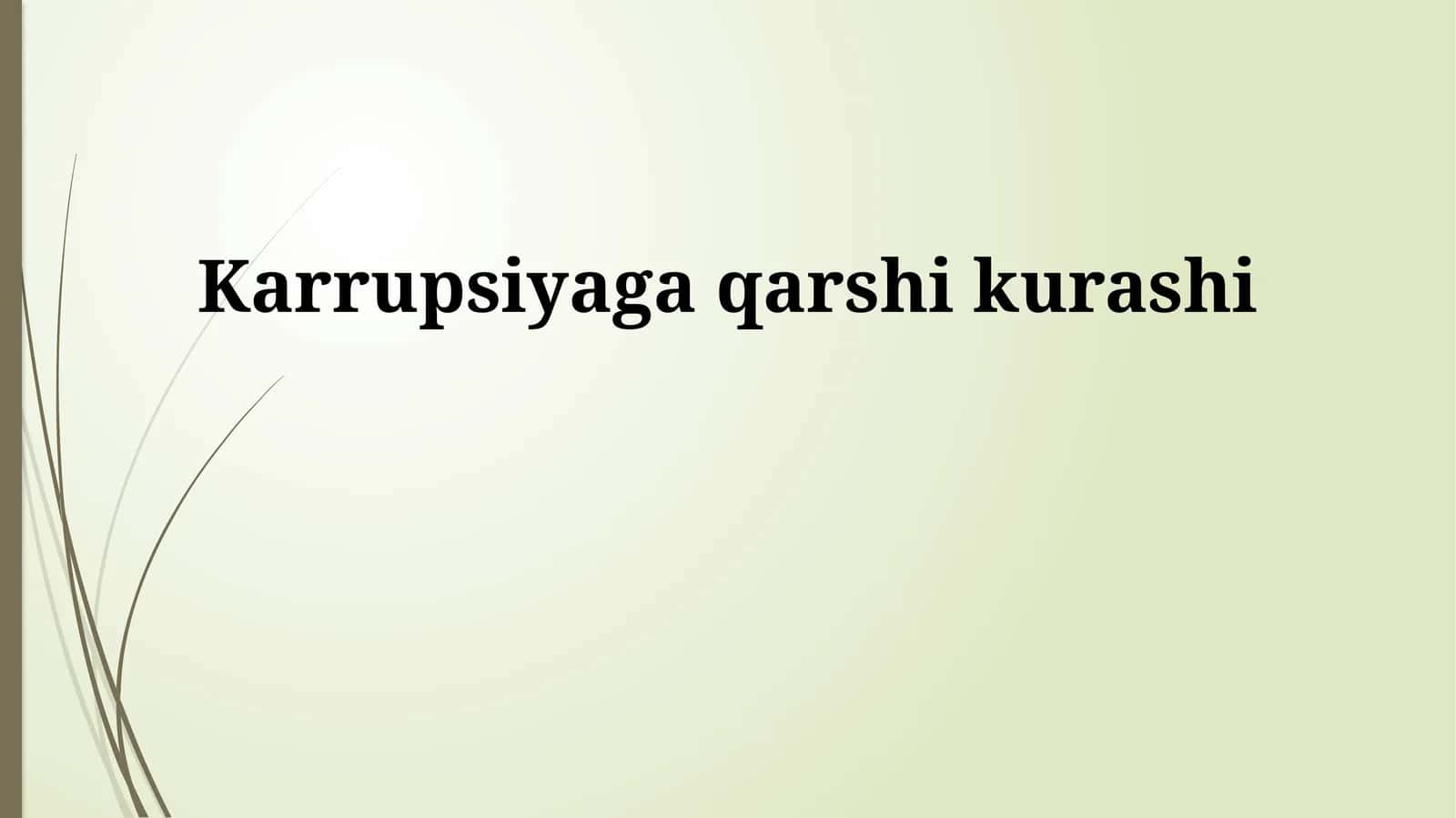 Korrupsiyaga qarshi kurashi