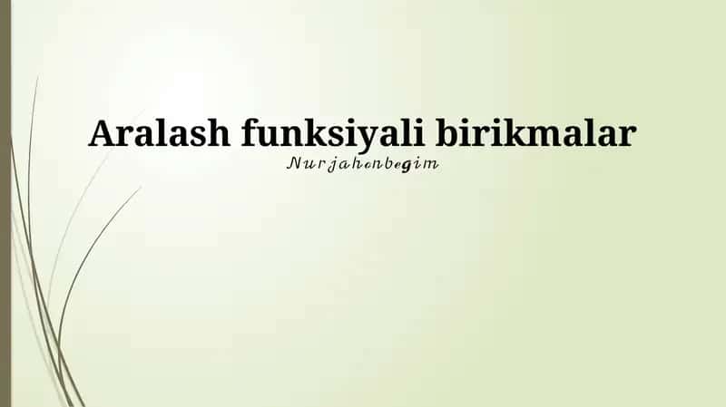 Aralash funksiyali birikmalar