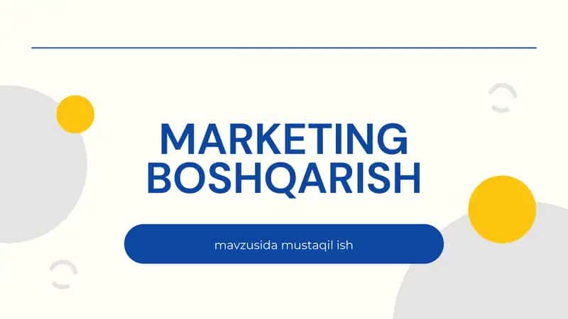 Marketing boshqarish