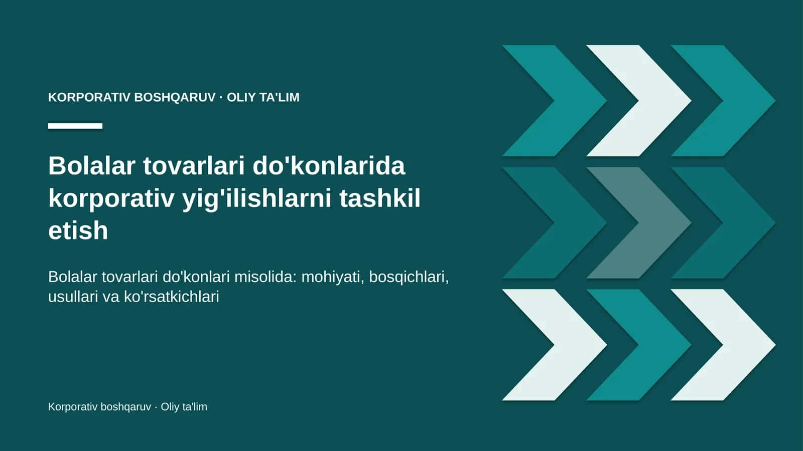 Bolalar tovarlari do'konlarida korporativ yig'ilishlarni tashkil etish