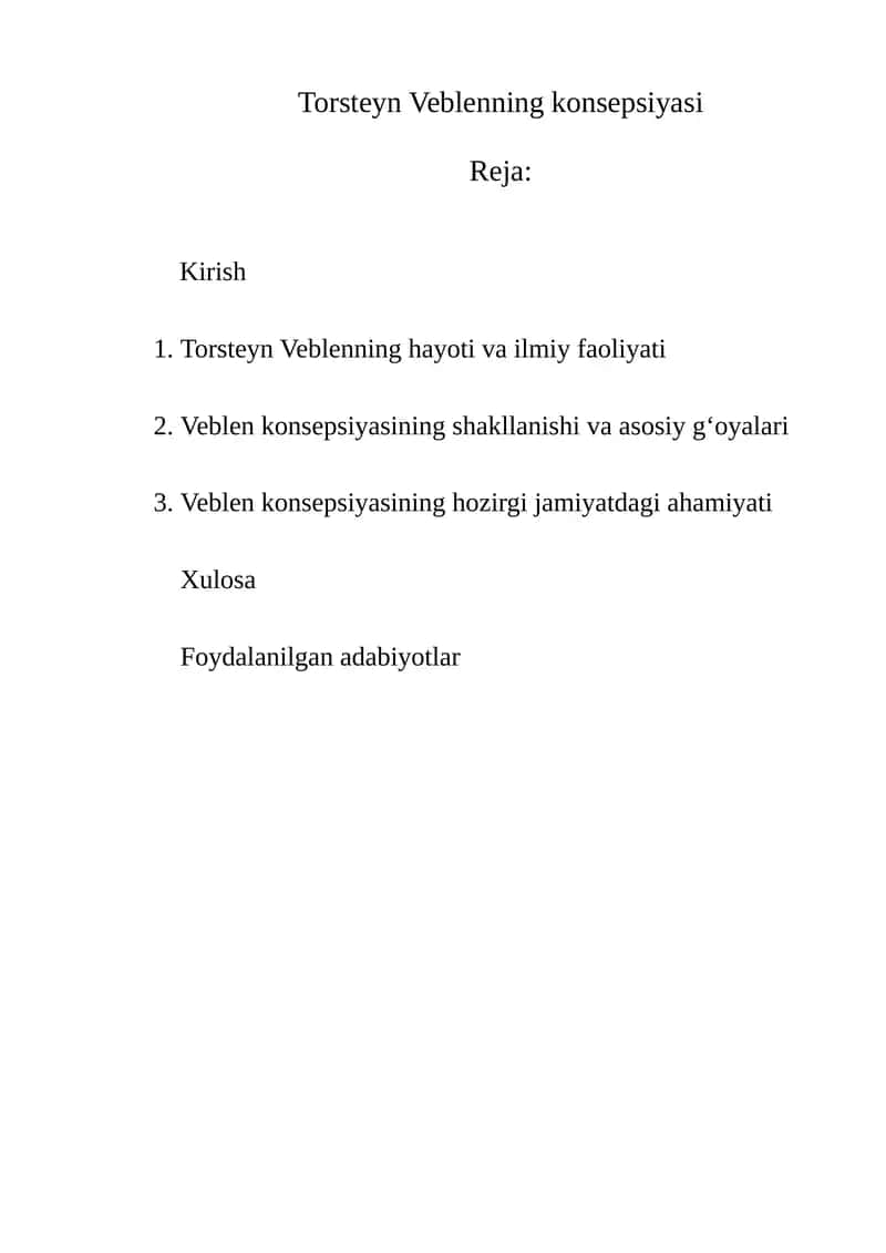 Torsteyn Veblenning konsepsiyasi