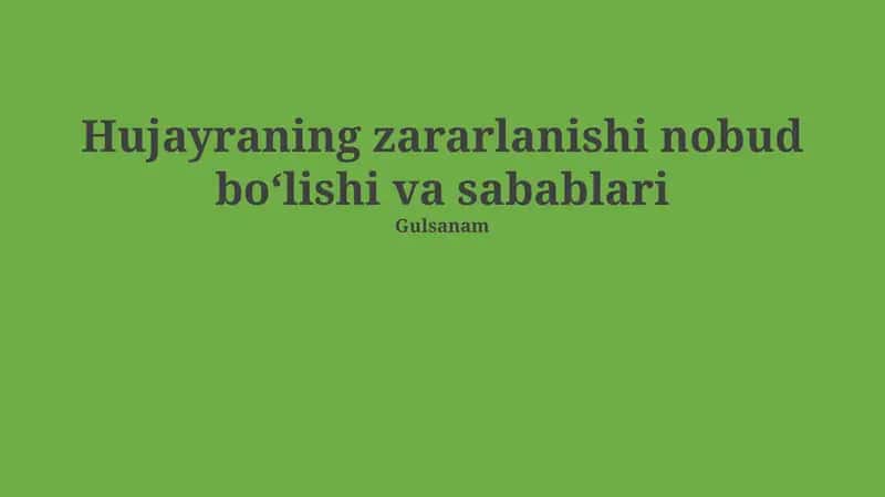 Mitoxondrial shikastlanishi va hujayra o'limining asosiy mexanizmlari