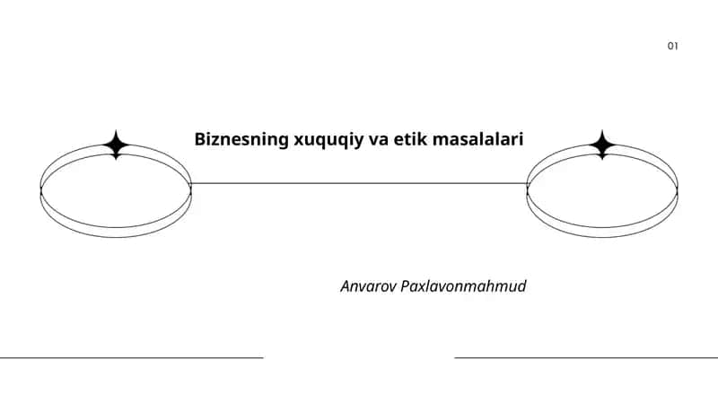 Biznesning xuquqiy va etik masalalari