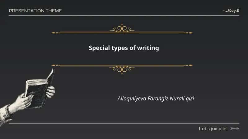 Special types of writing