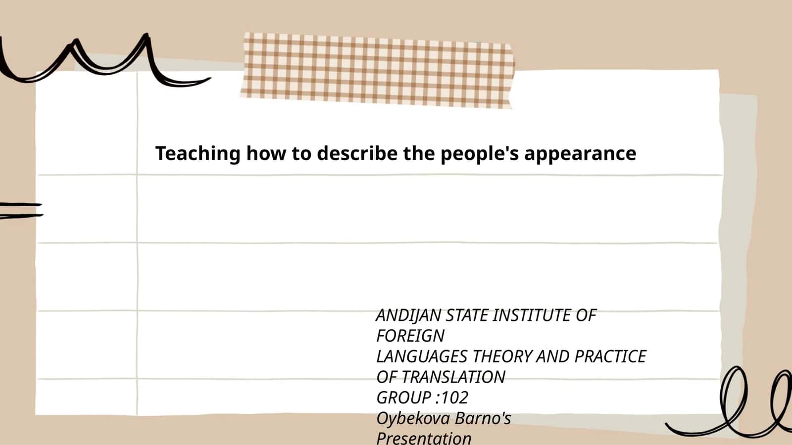 Facial Features Vocabulary Teaching Presentation