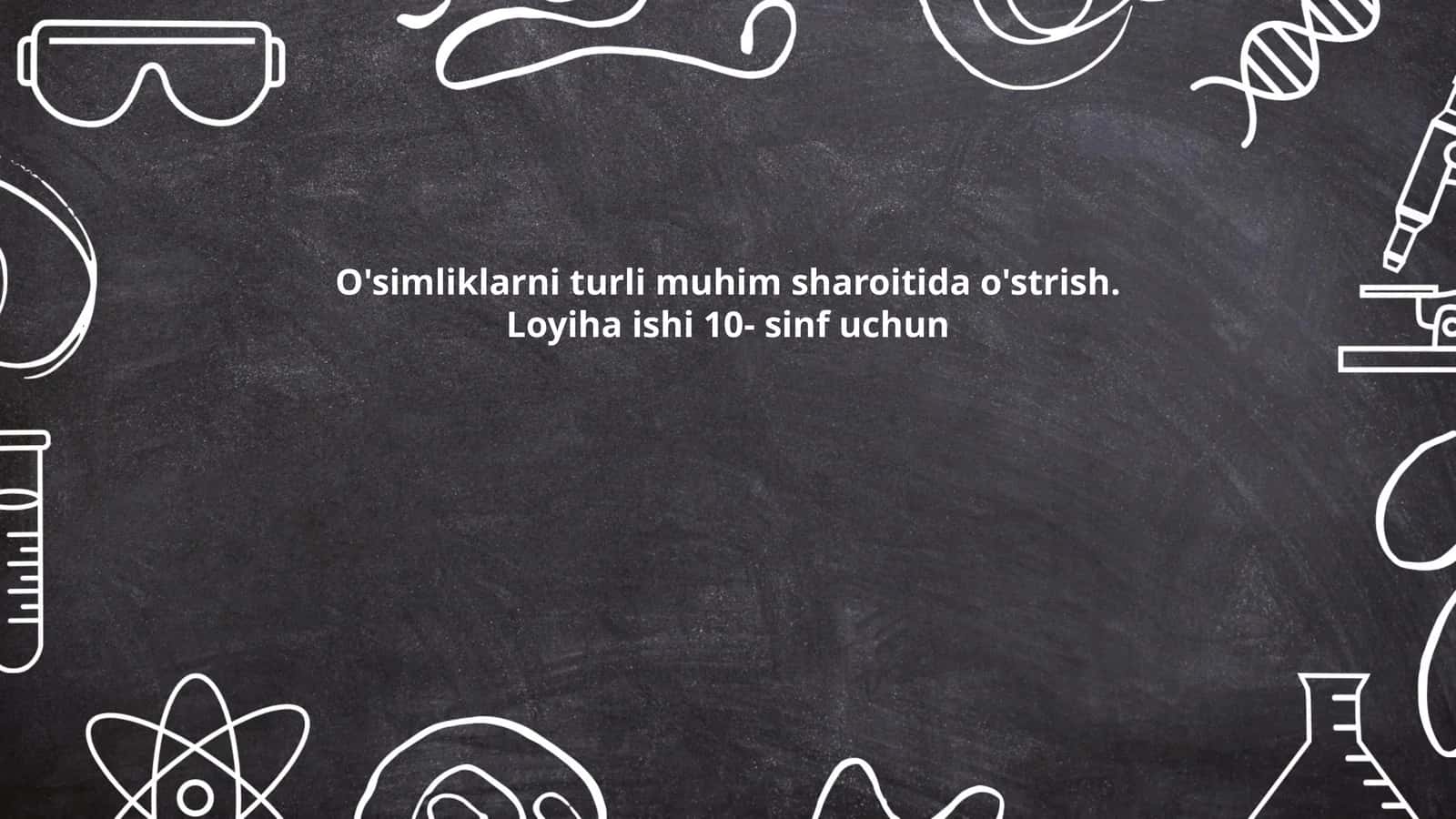 Namlik sharoitida o'simliklarni o'stirish