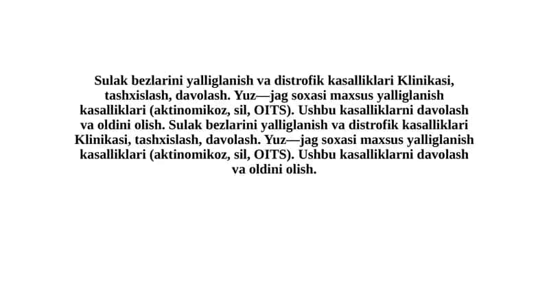 Sulak bezlarini yalliglanish va distrofik kasalliklari Klinikasi