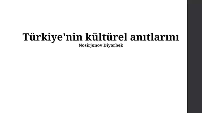 Türkiye'nin Kültürel Mirası