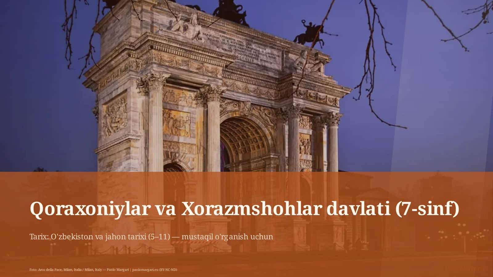 Qoraxoniylar va Xorazmshohlar davlati (7-sinf)