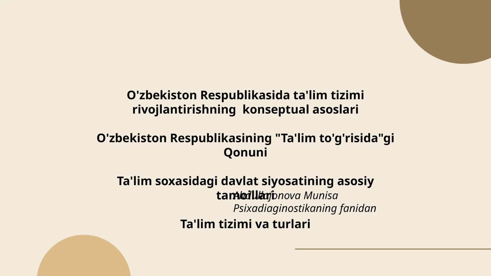 Abdullajonova Munisa Psixadiaginostikaning fanidan