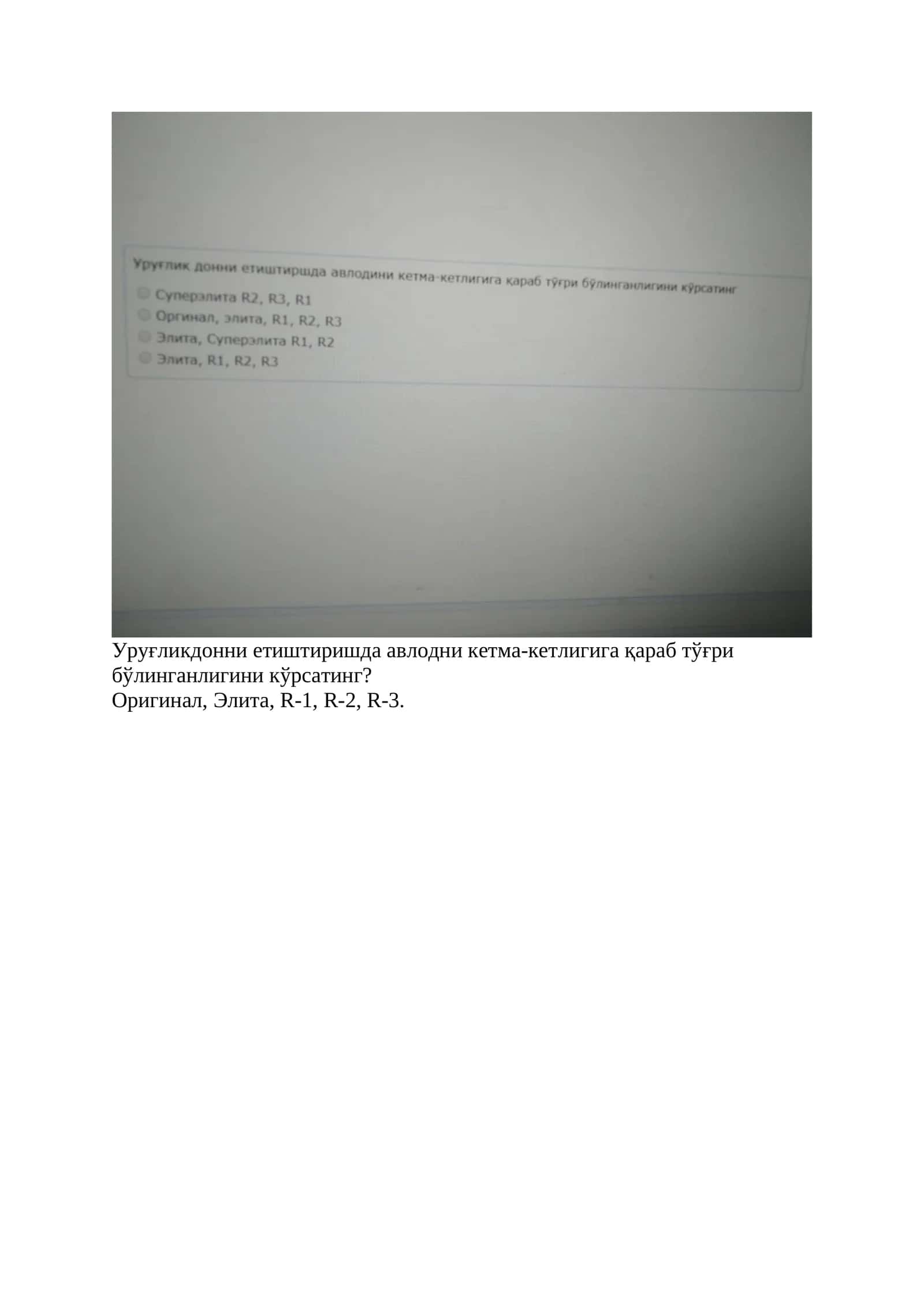 Оригинал, Элита, R-1, R-2, R-3
