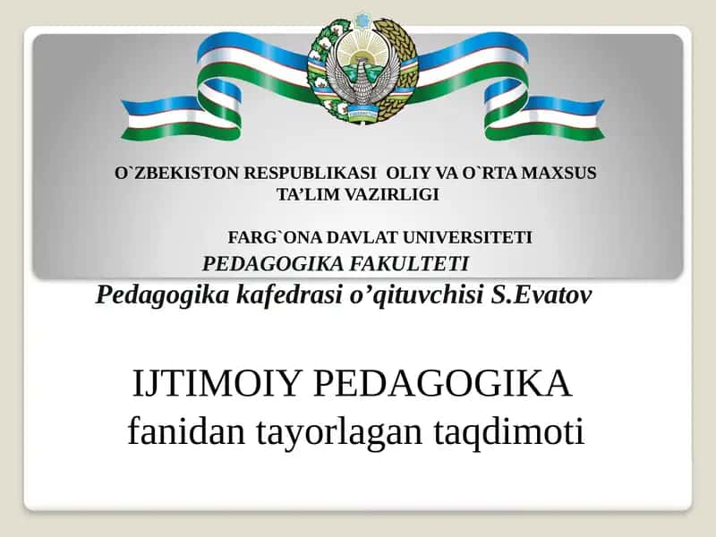 Ijtimoiy Pedagogika