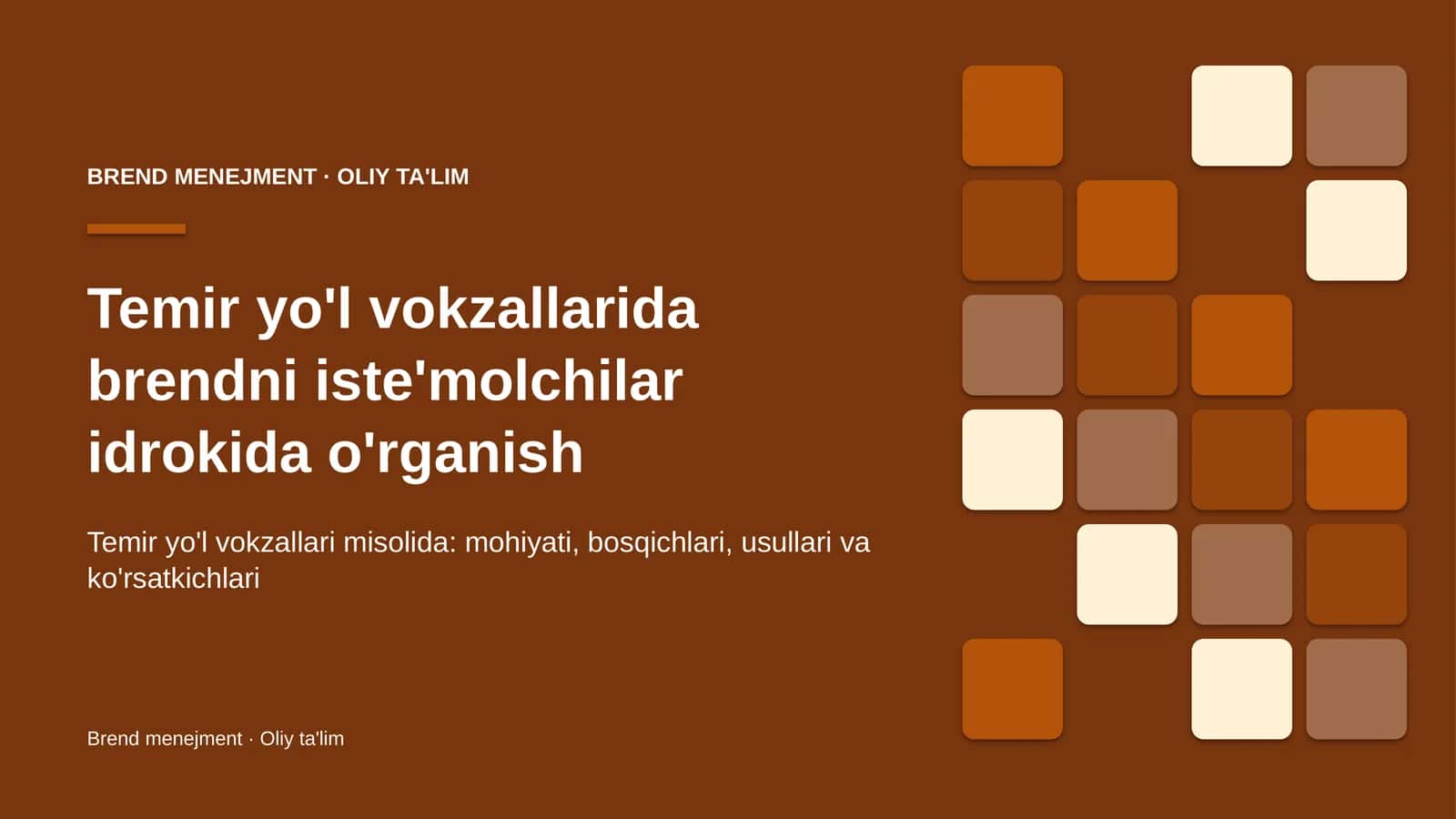 temir yo'l vokzallarida brendni iste'molchilar idrokida o'rganish 1249