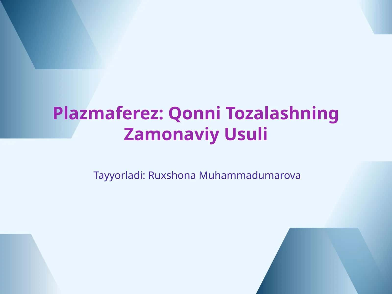 Plazmaferez: Qonni Tozalashning Zamonaviy Usuli
