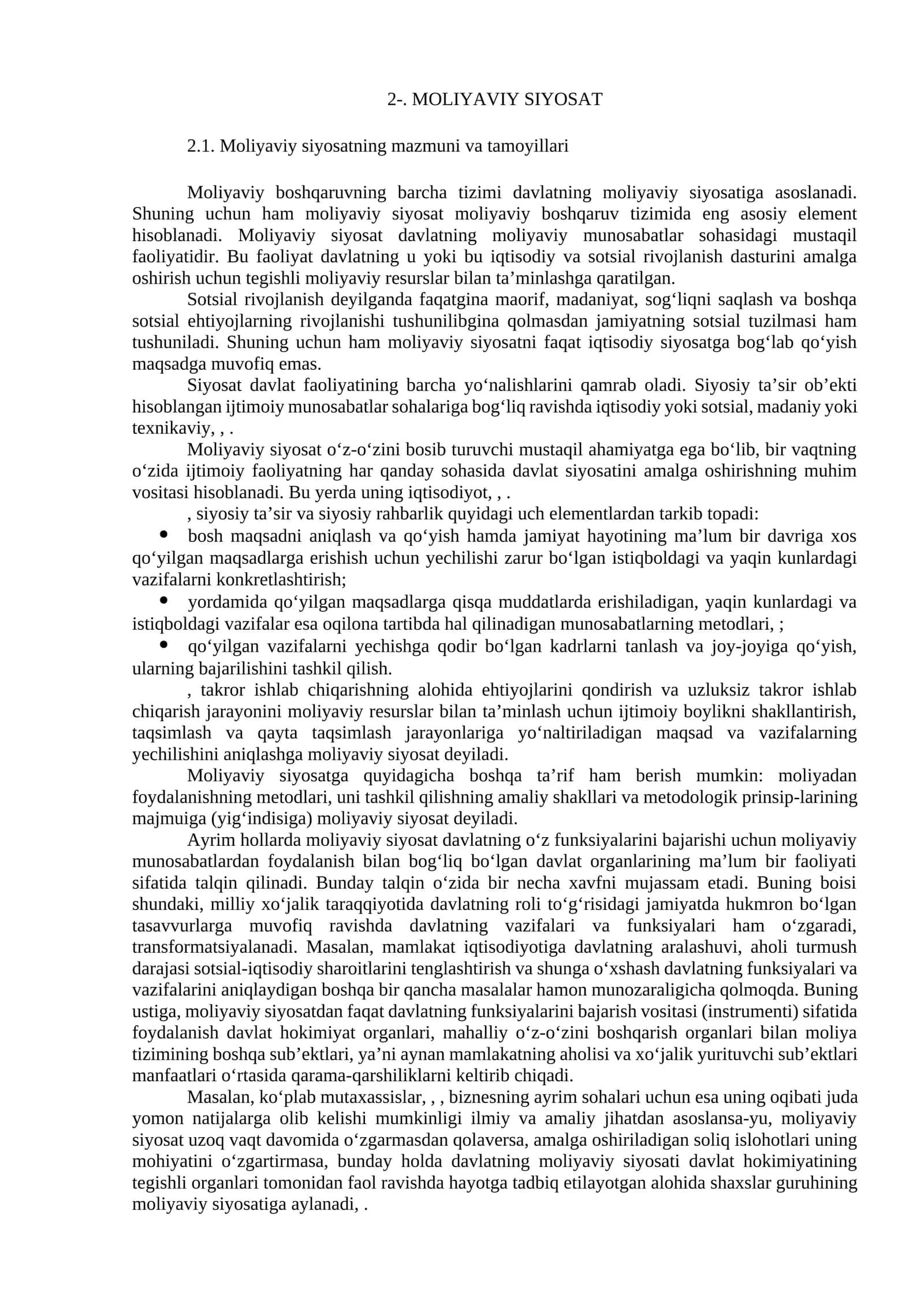 Moliyaviy siyosat
