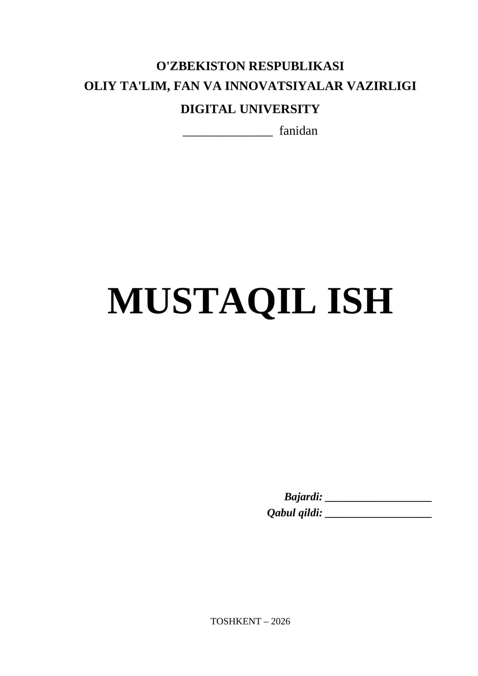 Digital University Mustaqil Ish Titul Varaq (.docx)