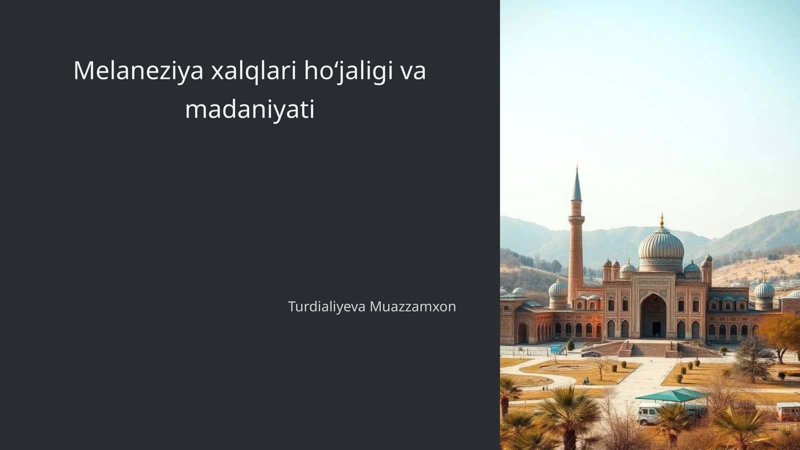 Melaneziya xalqlari hoʻjaligi va madaniyati