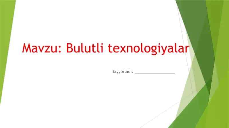 Bulutli texnologiyalar slayd