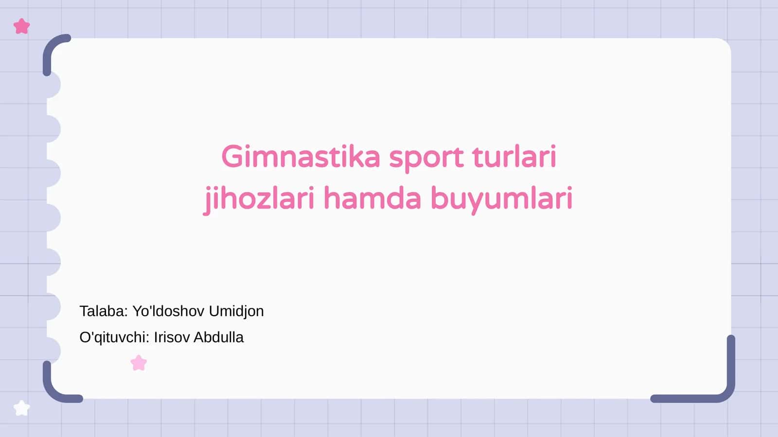 Gimnastika sport turlari jihozlari hamda buyumlari