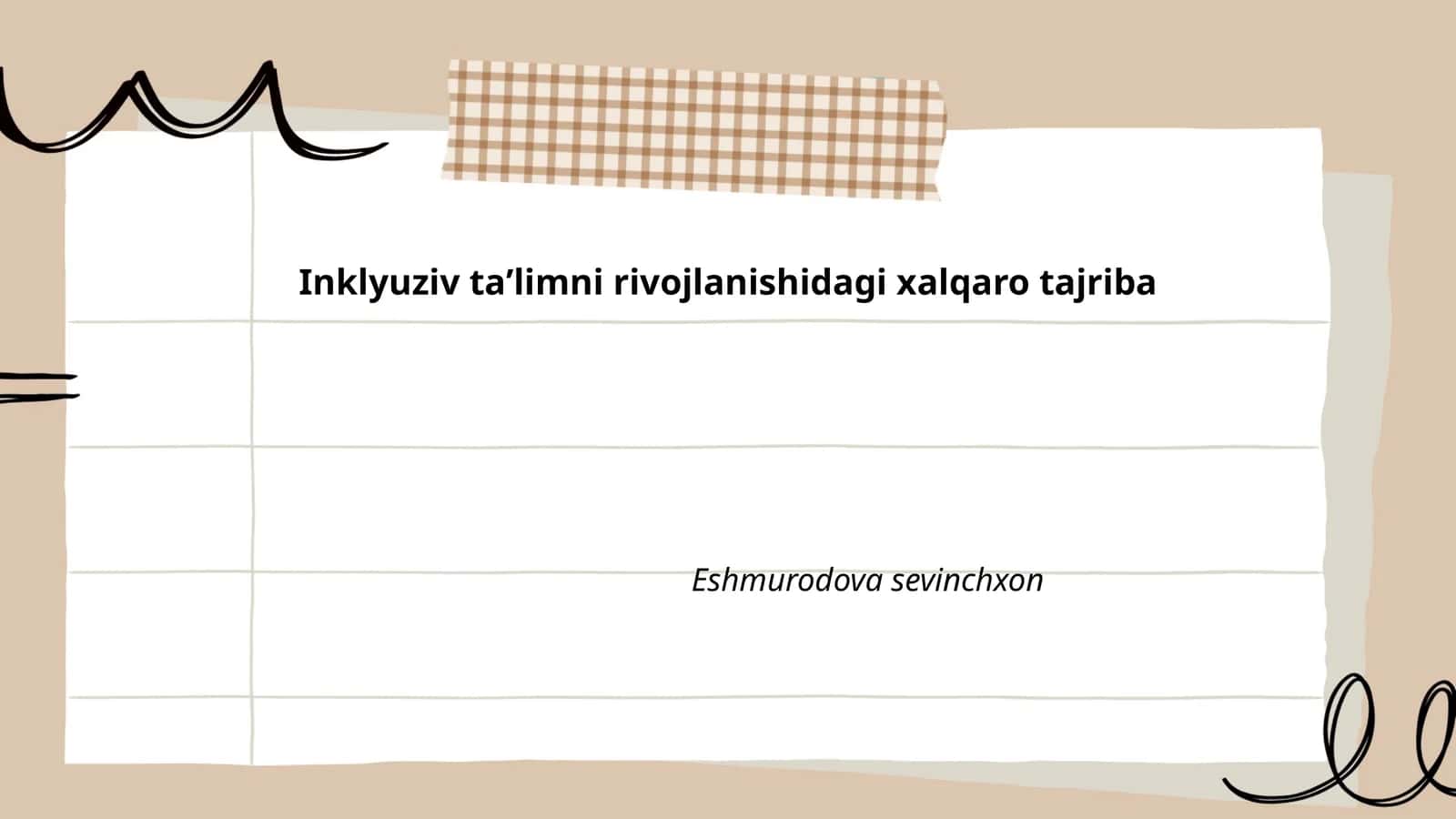 Inklyuziv taʼlimni rivojlanishidagi xalqaro tajriba