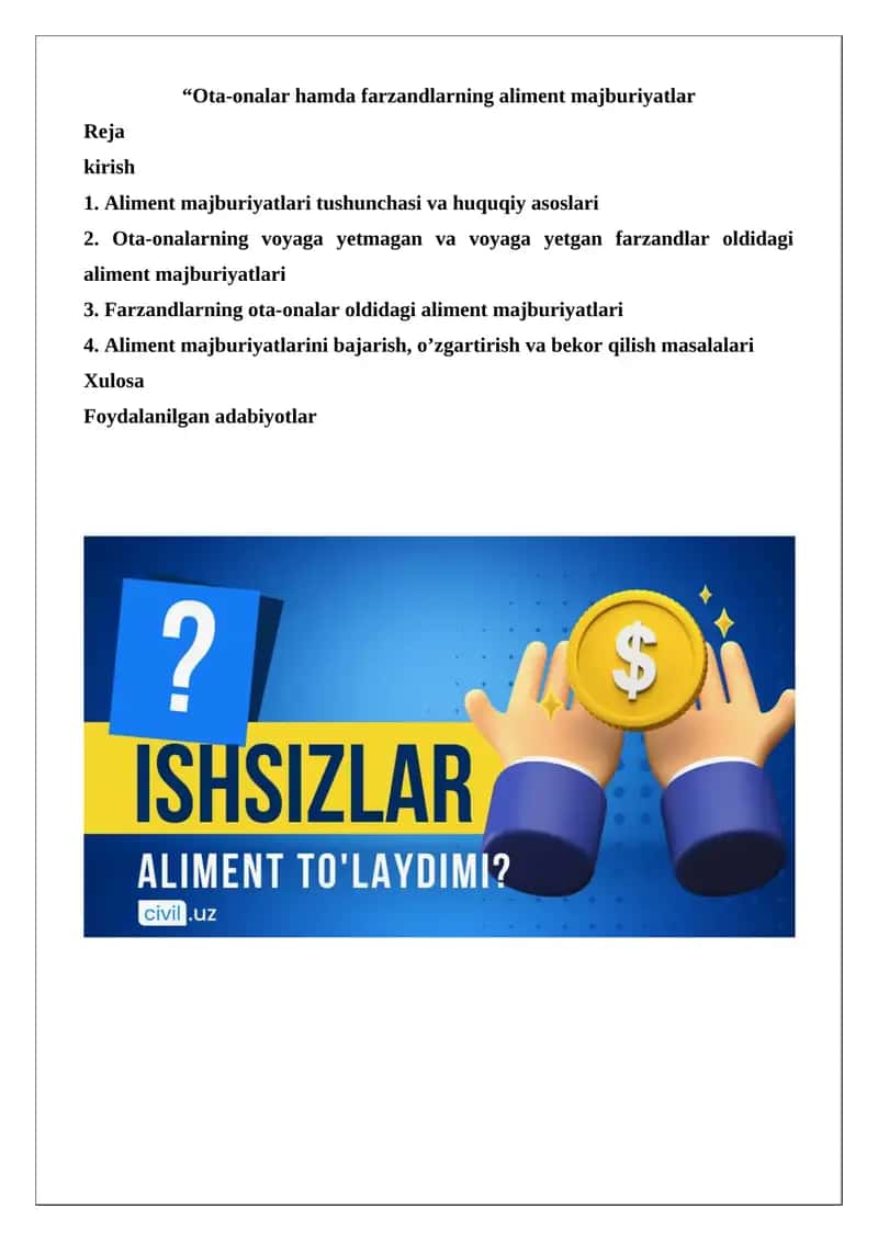 Aliment majburiyatlari