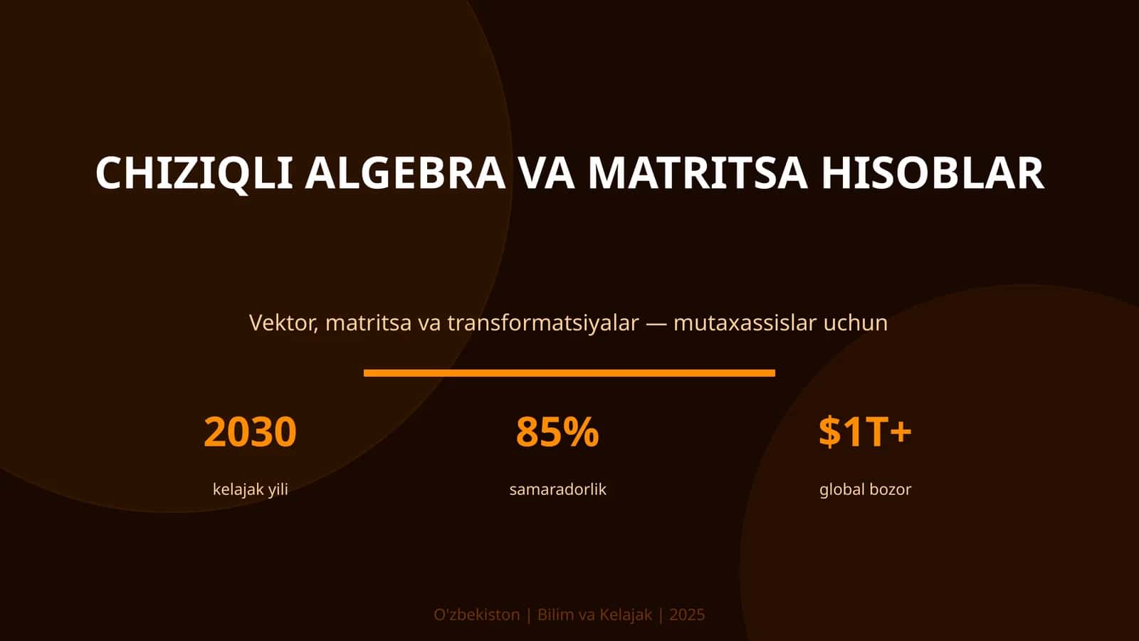 Chiziqli algebra va matritsa hisoblar