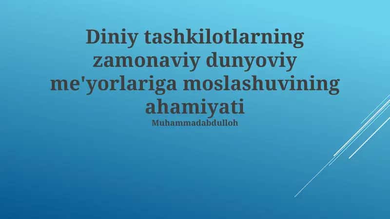 Zamonaviy dunyoviy me'yorlar