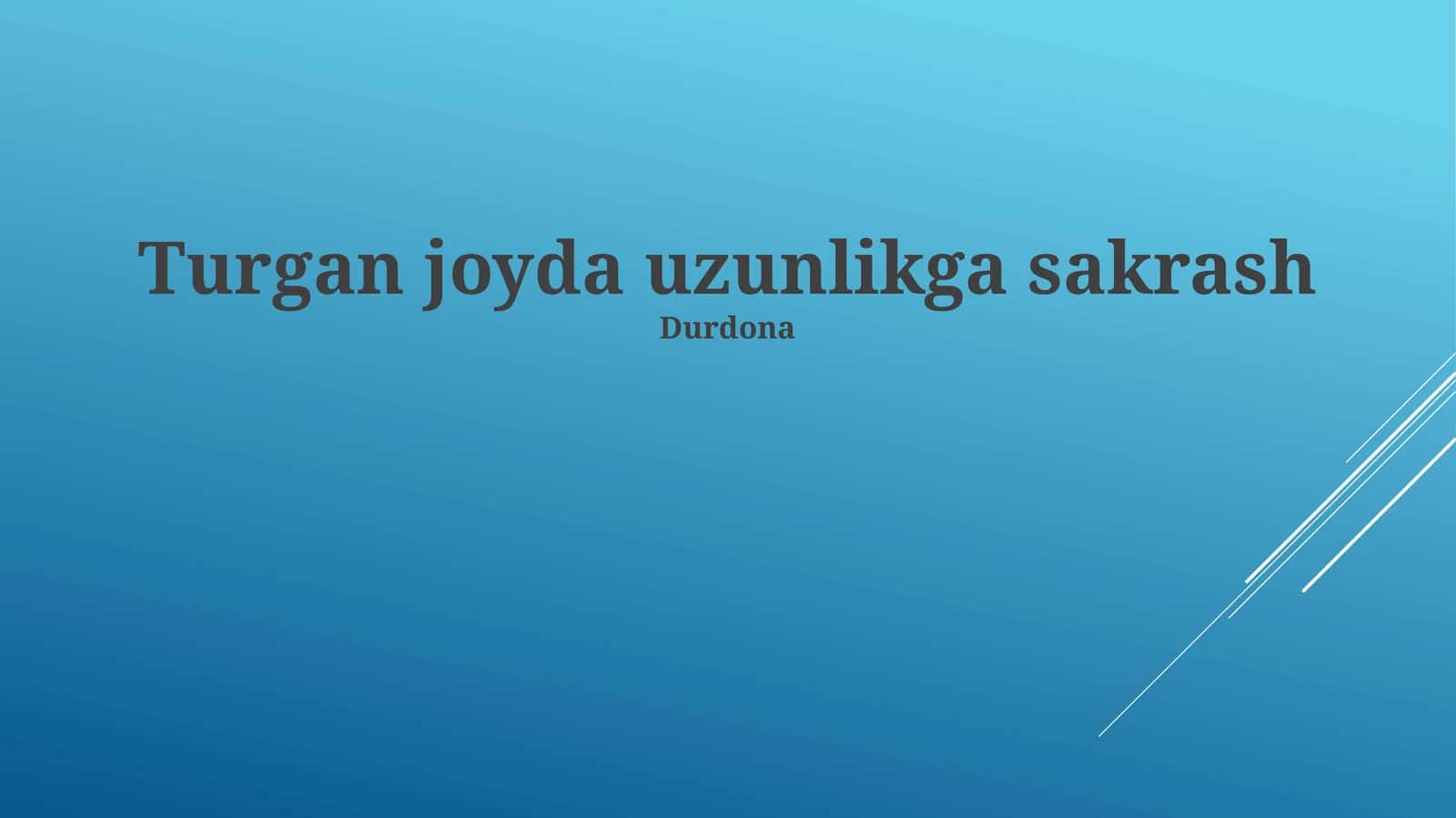 Uzoqqa sakrash texnikasi