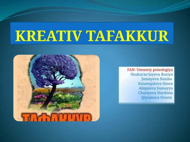 KREATIV TAFAKKUR