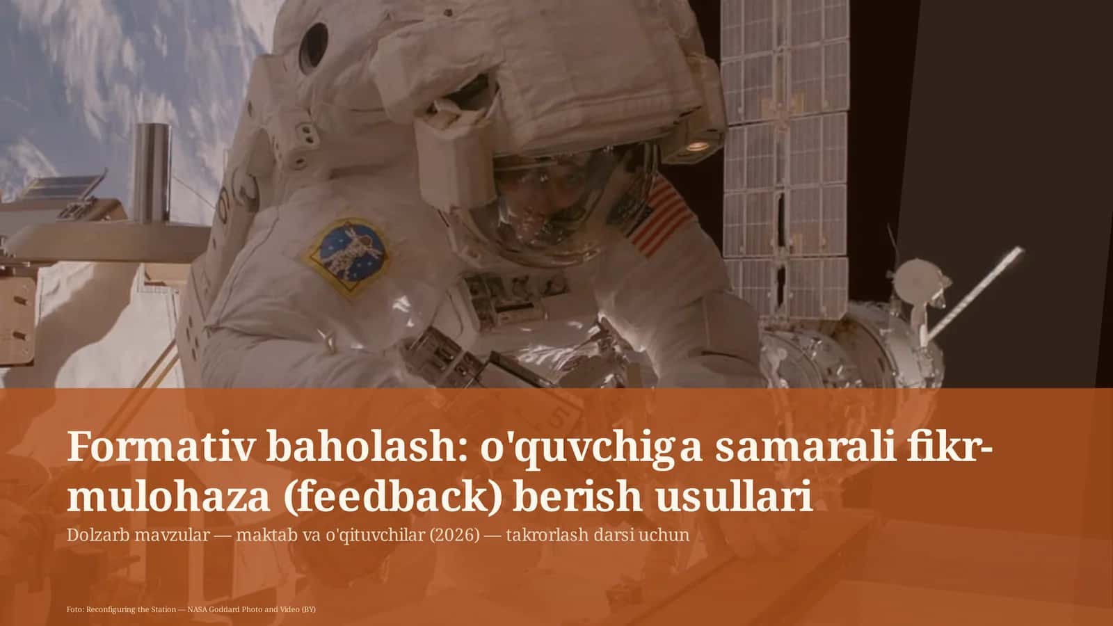Formativ baholash: o'quvchiga samarali fikr-mulohaza (feedback) berish usullari