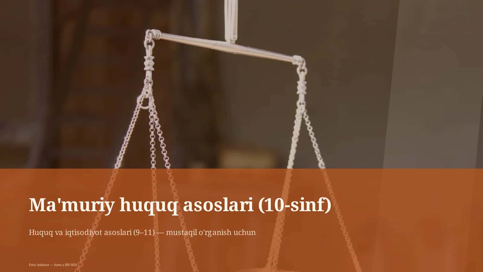 Ma'muriy huquq asoslari (10-sinf)