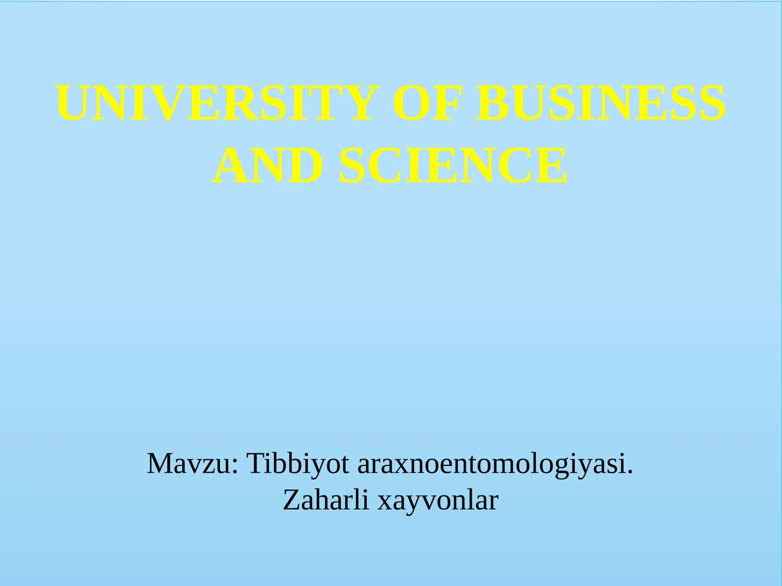 Tibbiyot araxnoentomologiyasi. Zaharli xayvonlar