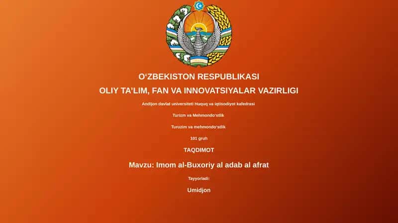 Imom al-Buxoriy al adab al afrat