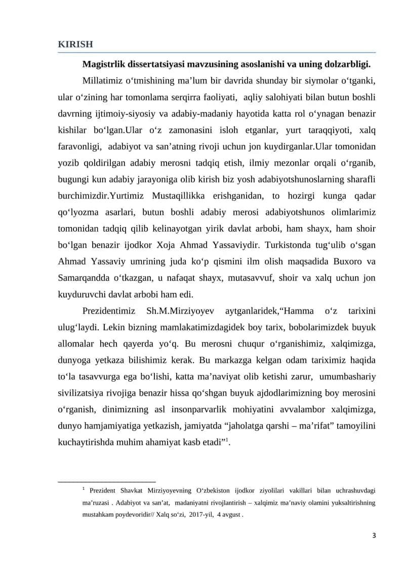 Magistrlik dissertatsiyasi mavzusining asoslanishi va uning dolzarbligi