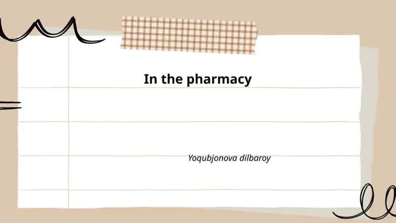 In the pharmacy