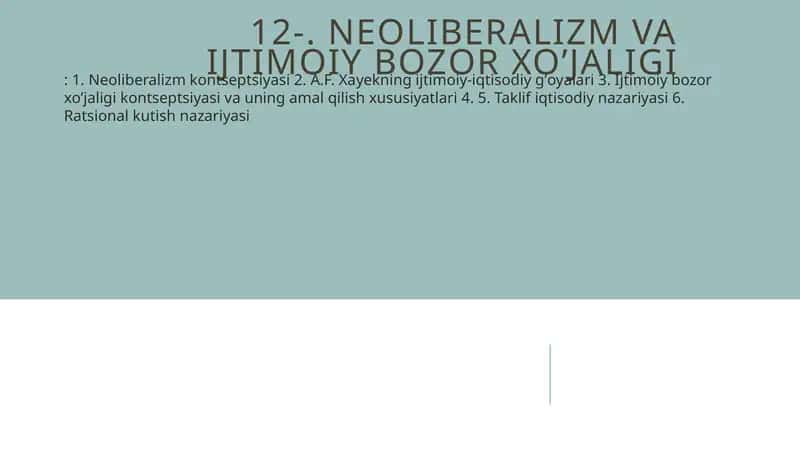 Iqtisodiy ta’limotlar tarixi: o’quv qo’llanma