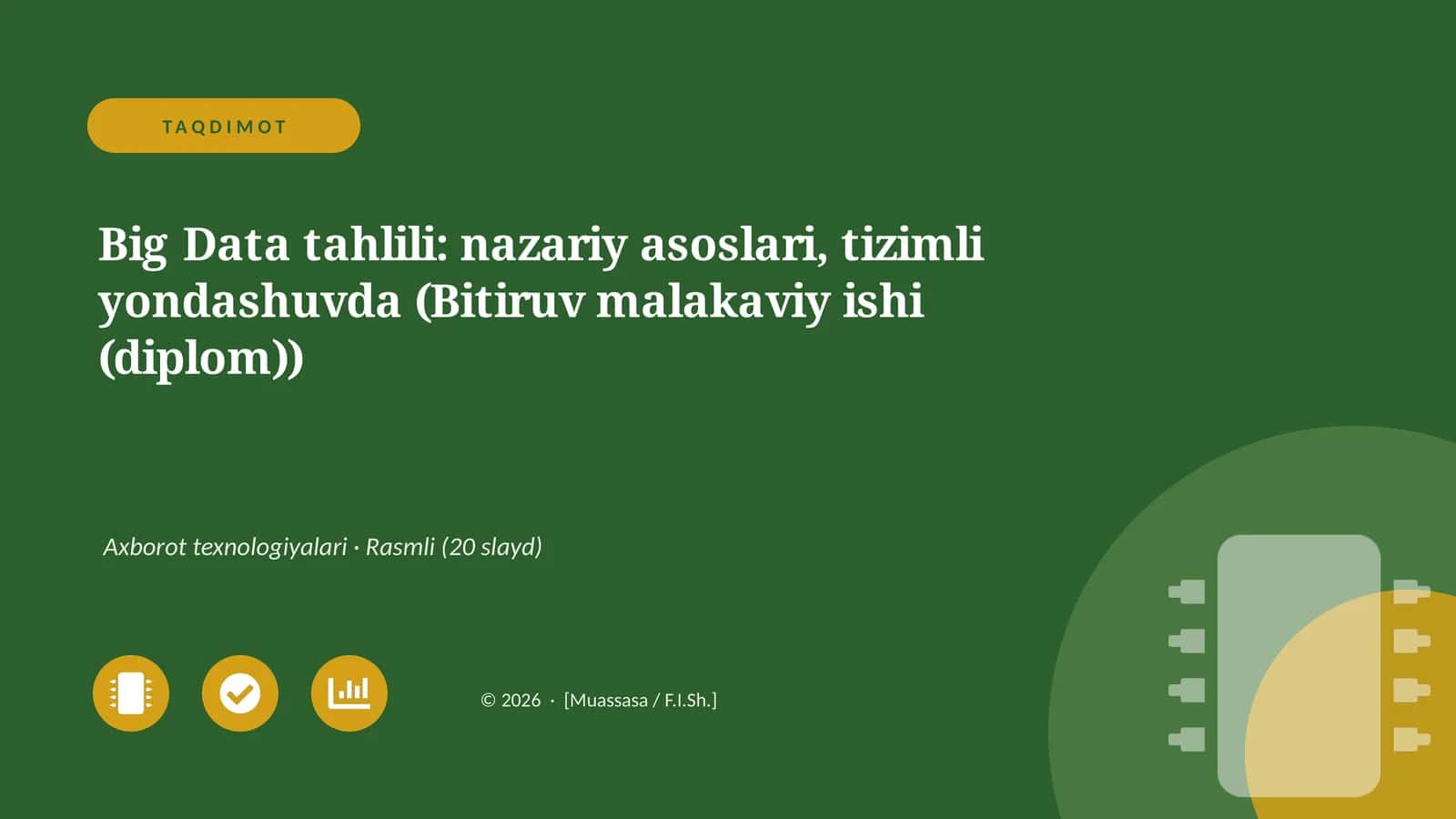 Big Data tahlili: nazariy asoslari, tizimli yondashuvda (Bitiruv malakaviy ishi (diplom))