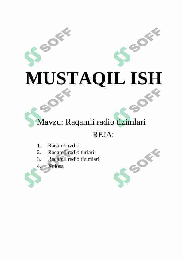 Raqamli radio tizimlari