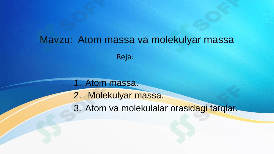 Atom massa va molekulyar massa