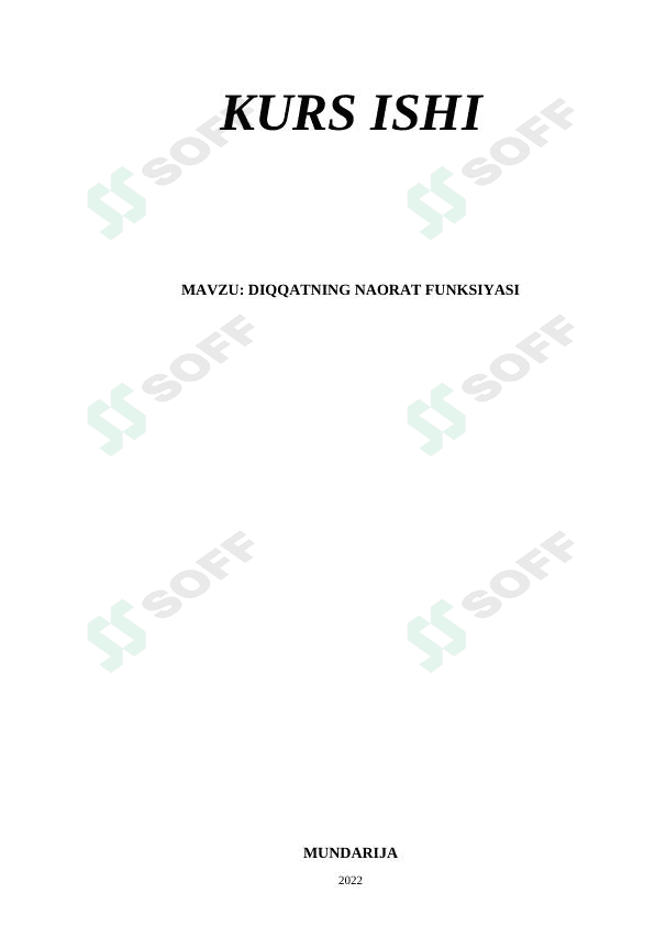 DIQQATNING NAORAT FUNKSIYASI