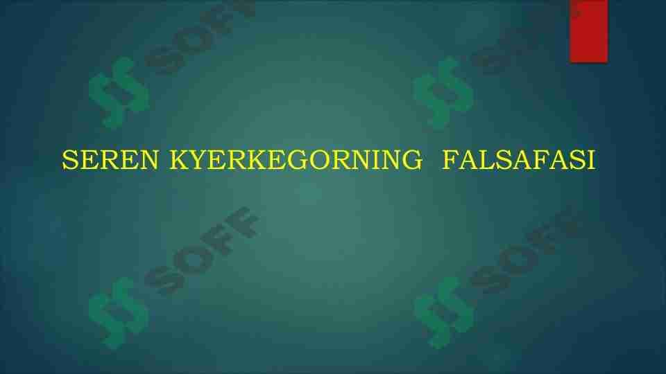 SEREN KYERKEGORNING FALSAFASI