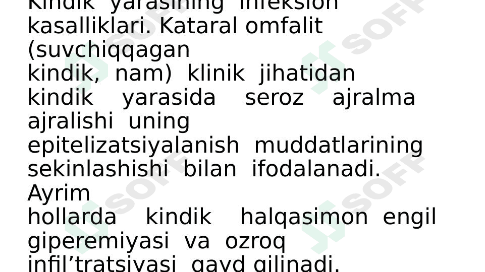 Kindik  yarasining  infeksion kasalliklari