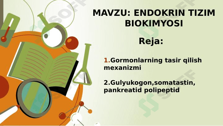 ENDOKRIN TIZIM BIOKIMYOSI